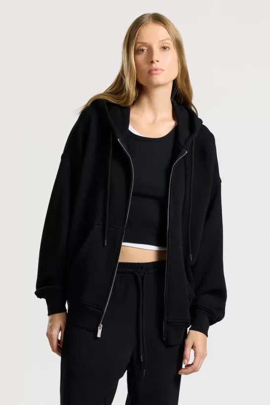 COTTONCITIZEN Sweatshirts | Sweatshirts<Boston Zip Hoodie JetBlack