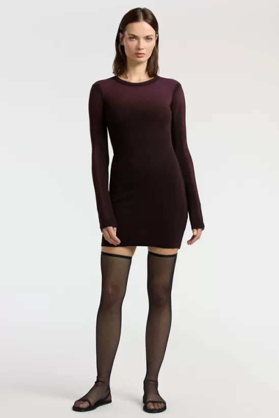 COTTONCITIZEN Dresses + Skirts<Verona Crewneck Mini Dress EggplantCast