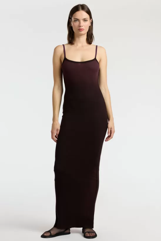 COTTONCITIZEN Dresses + Skirts<Verona Spaghetti Maxi Dress EggplantCast