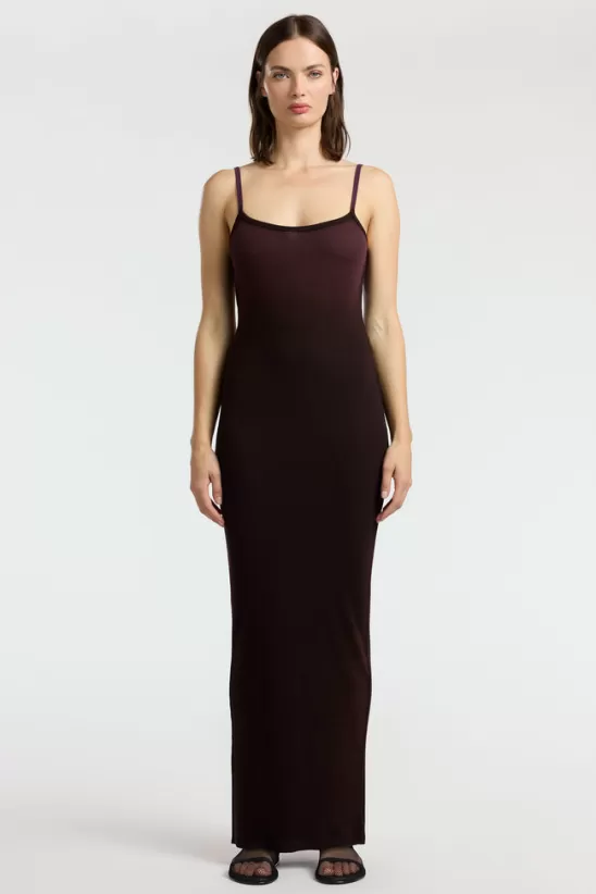 COTTONCITIZEN Dresses + Skirts<Verona Spaghetti Maxi Dress EggplantCast