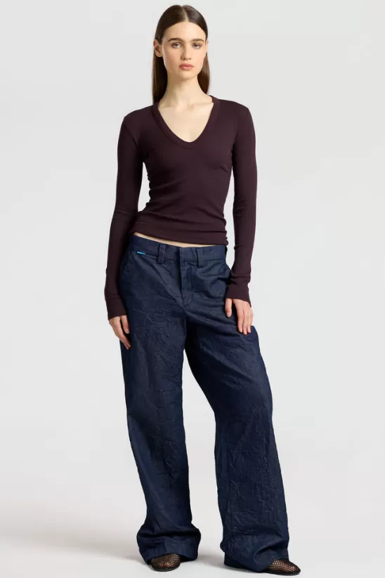 COTTONCITIZEN Shirts<Verona U-Neck Shirt Eggplant